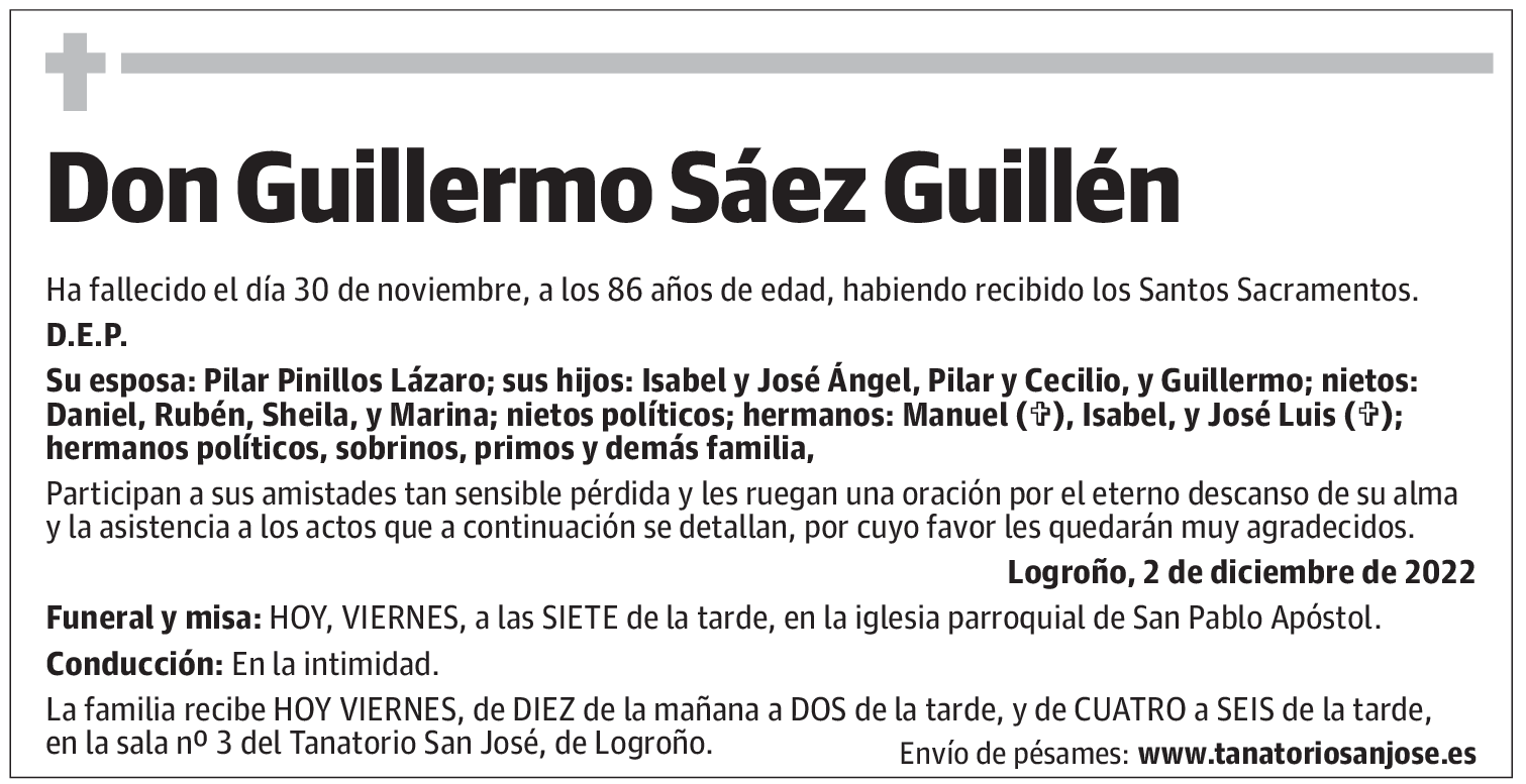 Don Guillermo Sáez Guillén