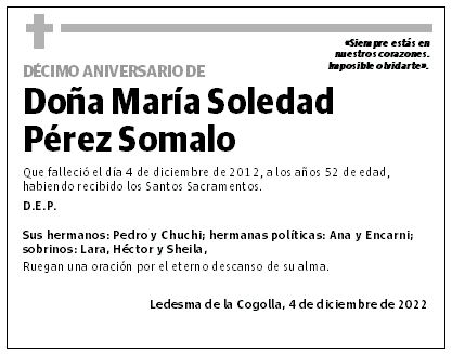 Doña María Soledad Pérez Somalo