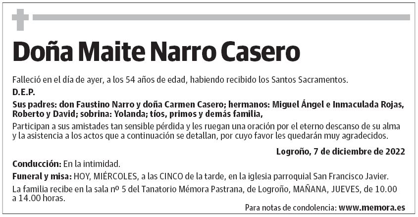 Doña Maite Narro Casero