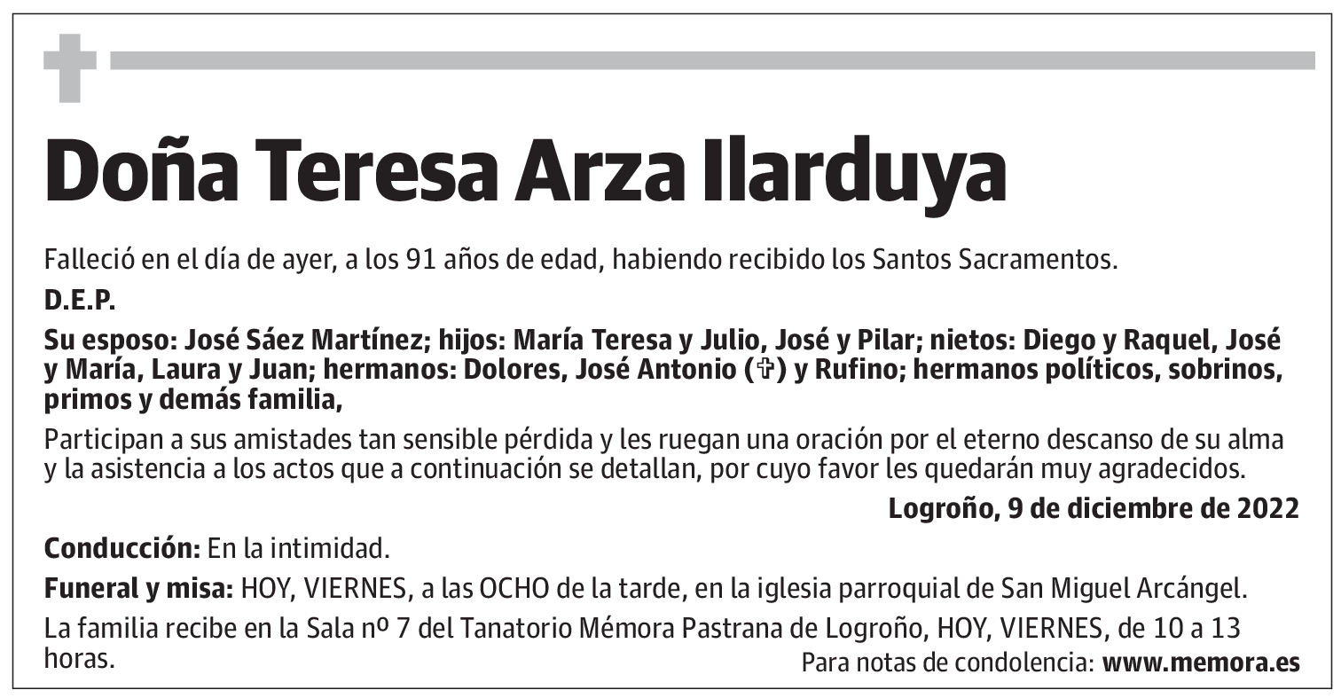 Doña Teresa Arza Ilarduya