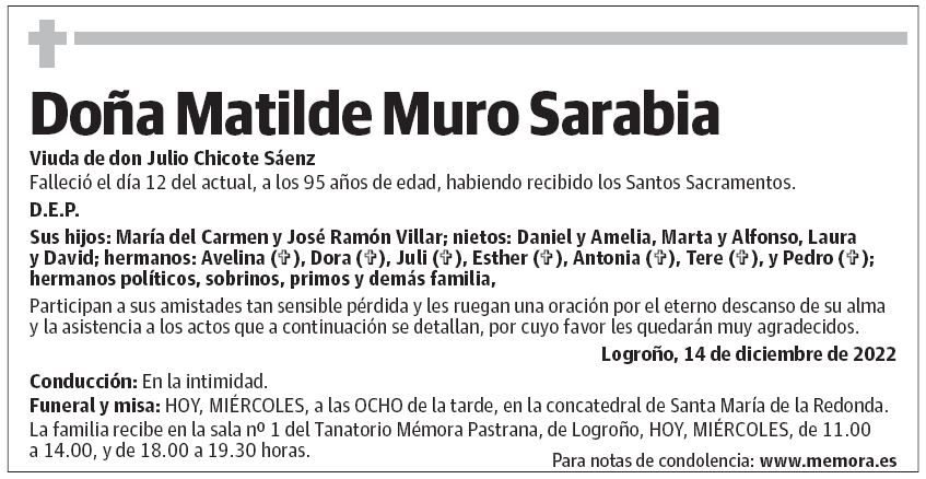 Doña Matilde Muro Sarabia