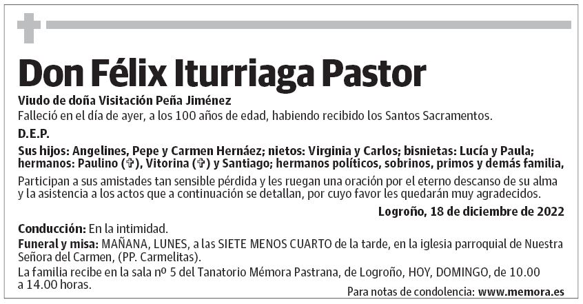 Don Félix Iturriaga Pastor