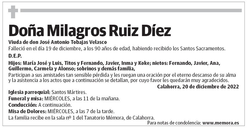 Doña Milagros Ruiz Díez