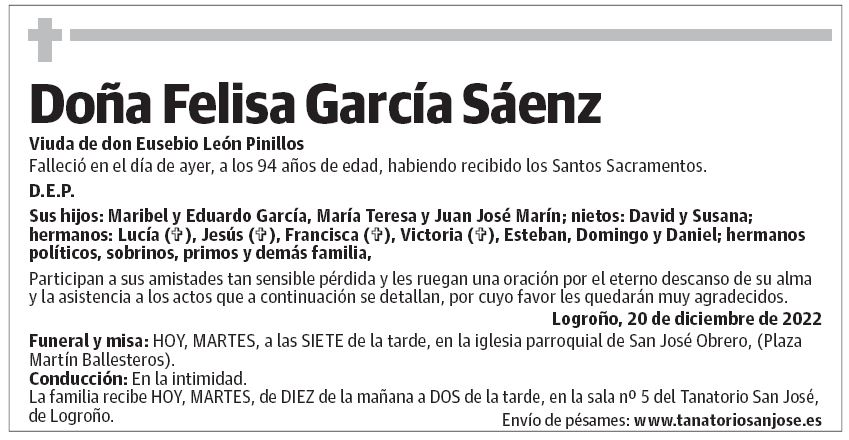 Doña Felisa García Sáenz