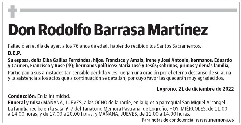 Don Rodolfo Barrasa Martínez