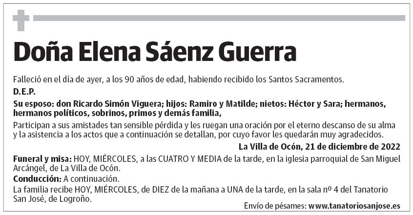 Doña Elena Sáenz Guerra