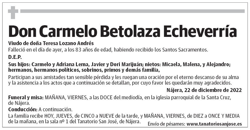 Don Carmelo Betolaza Echeverría