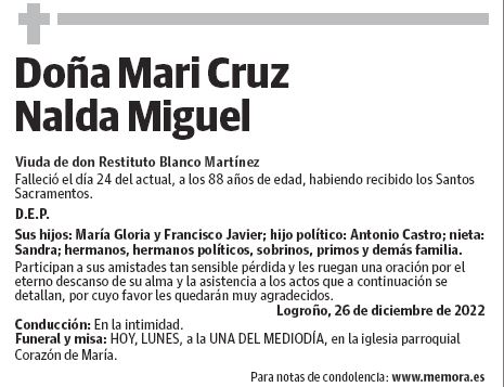 Doña Mari Cruz Nalda Miguel