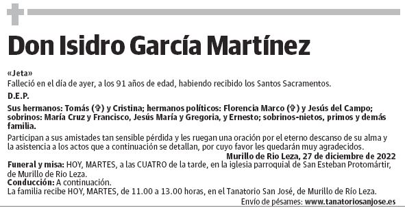 Don Isidro García Martínez