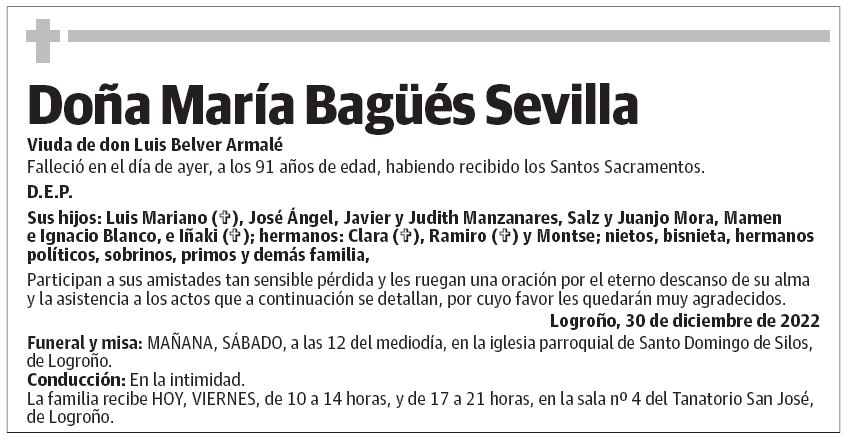 Doña María Bagüés Sevilla
