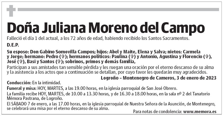 Doña Juliana Moreno del Campo