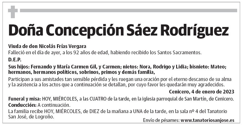 Doña Concepción Sáez Rodríguez