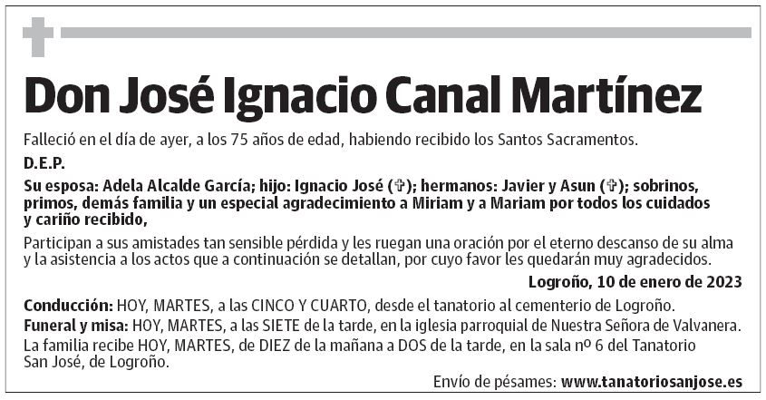 Don José Ignacio Canal Martínez