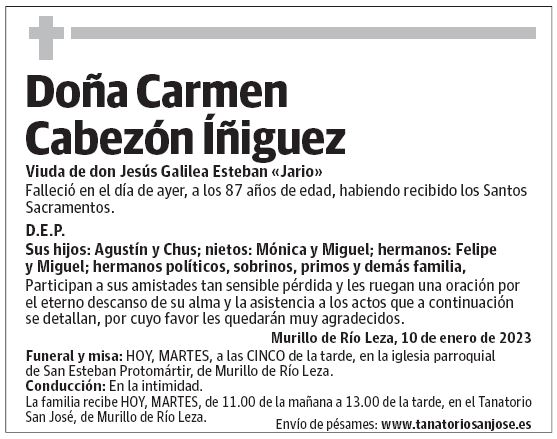 Doña Carmen Cabezón Íñiguez