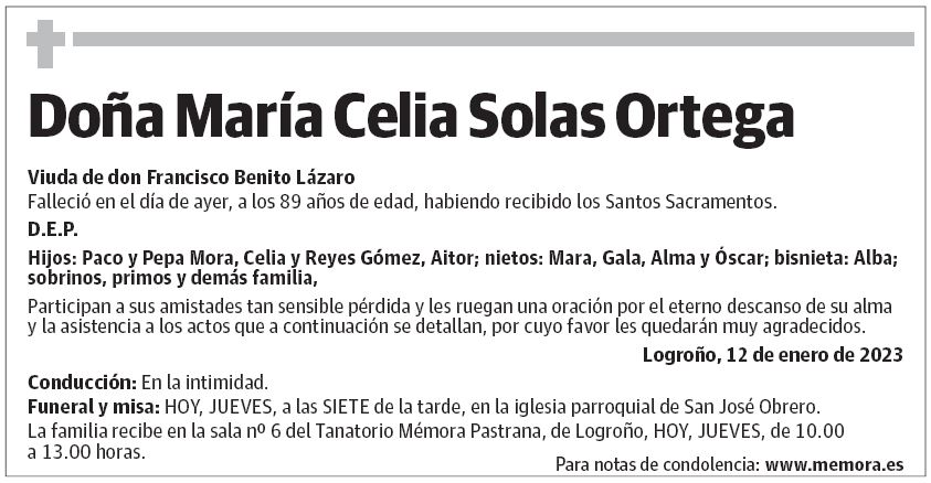 Doña María Celia Solas Ortega