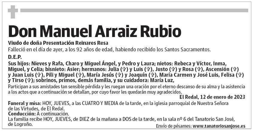 Don Manuel Arraiz Rubio
