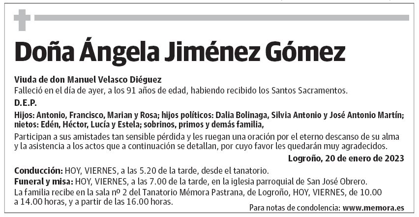 Doña Ángela Jiménez Gómez