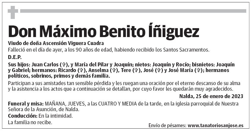 Don Máximo Benito Íñiguez
