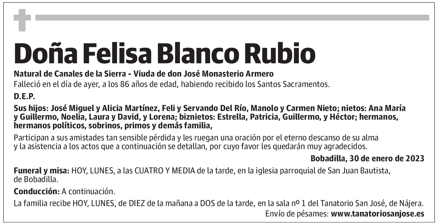 Doña Felisa Blanco Rubio