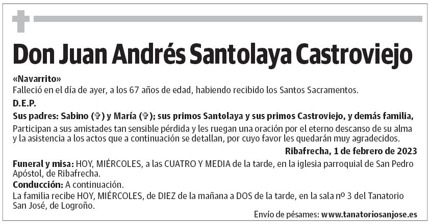 Don Juan Andrés Santolaya Castroviejo