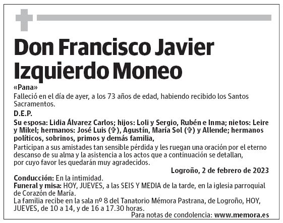 Don Francisco Javier Izquierdo Moneo