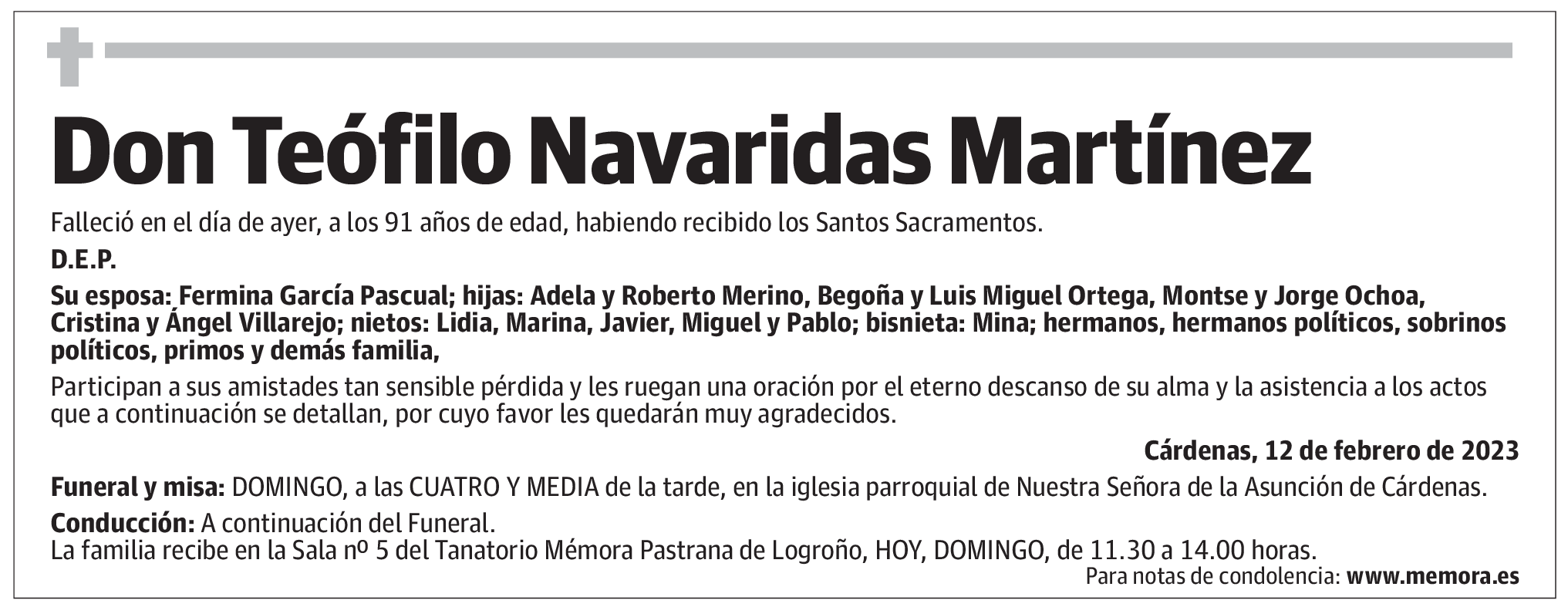 Don Teófilo Navaridas Martínez