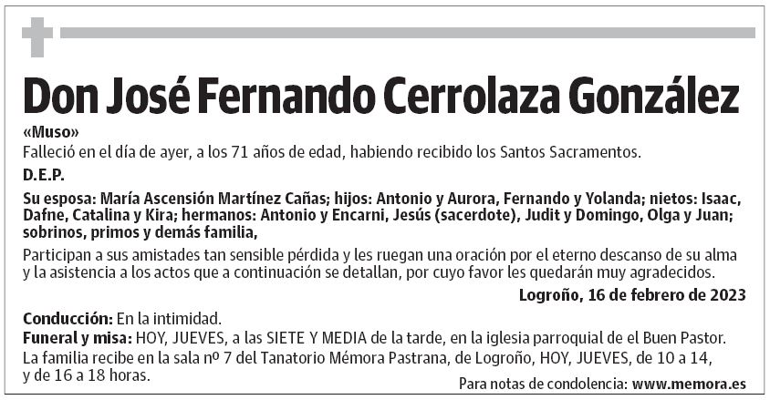 Don José Fernando Cerrolaza González