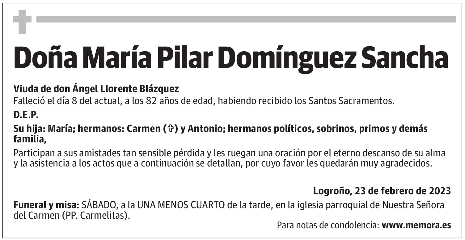 Doña María Pilar Domínguez Sancha