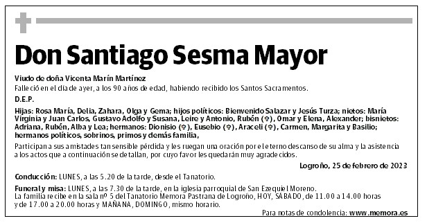 Don Santiago Sesma Mayor