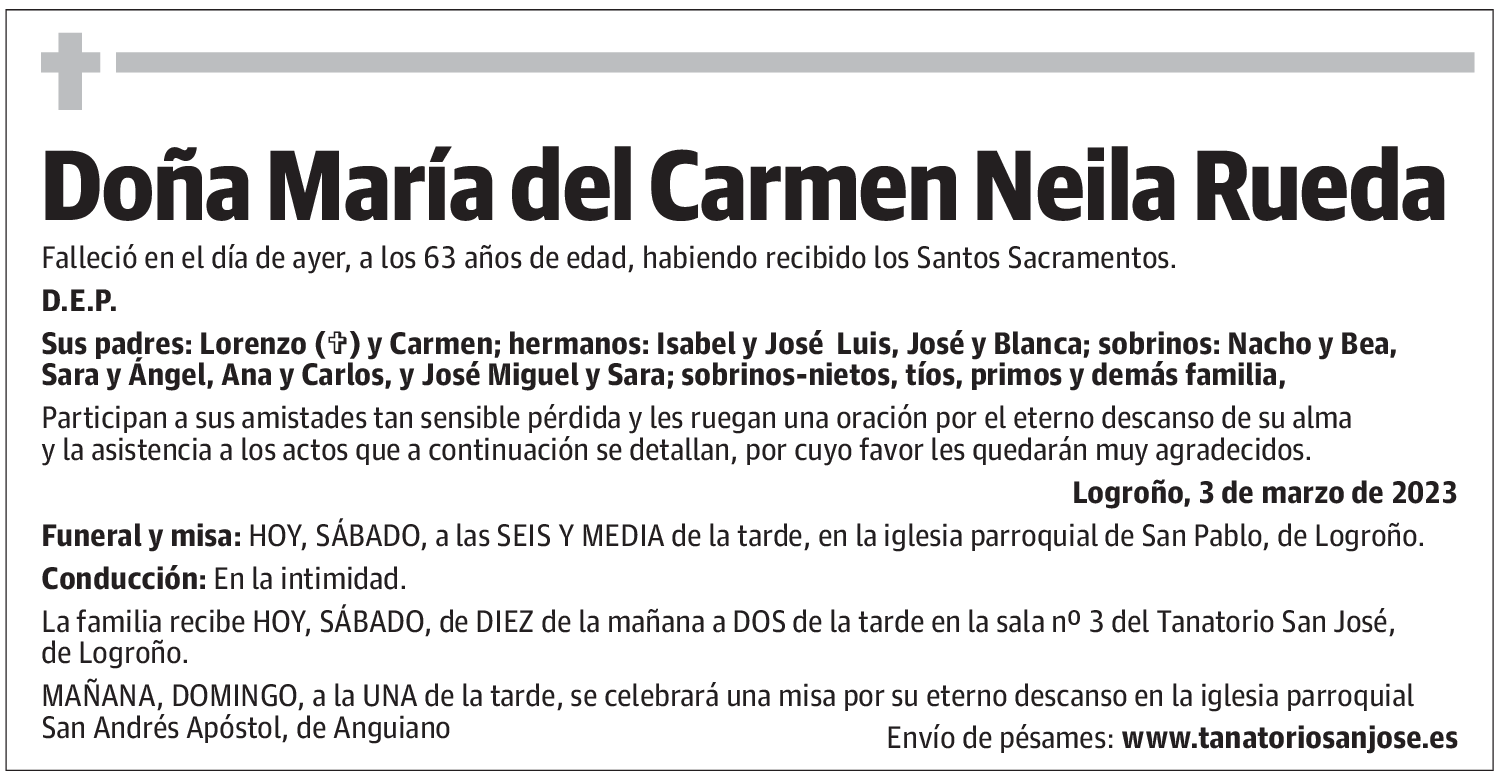 Doña María del Carmen Neila Rueda