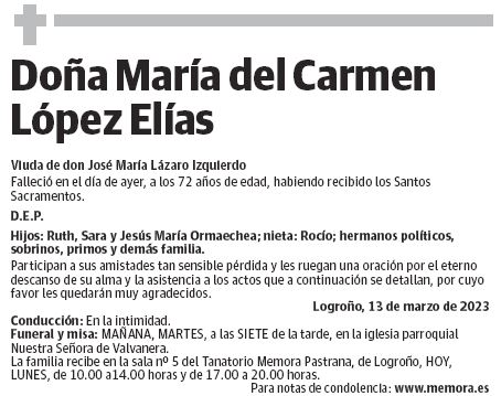 Doña María del Carmen López Elías