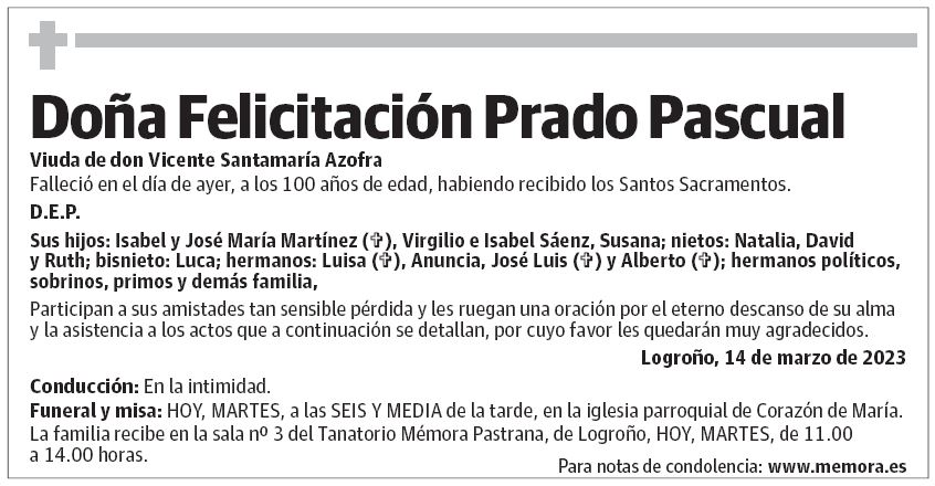 Doña Felicitación Prado Pascual