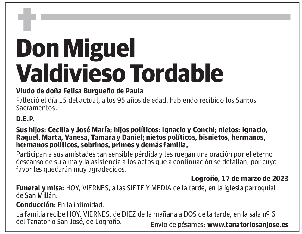 Don Miguel Valdivieso Tordable
