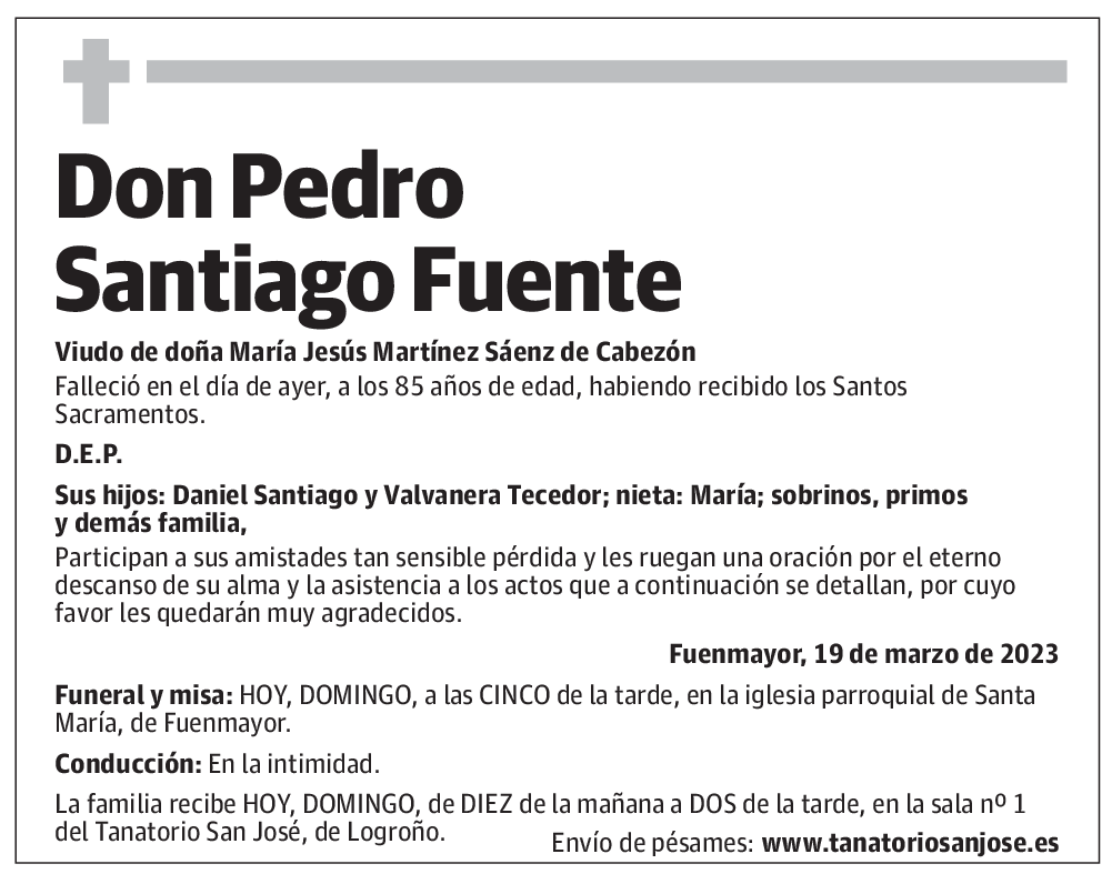Don Pedro Santiago Fuente
