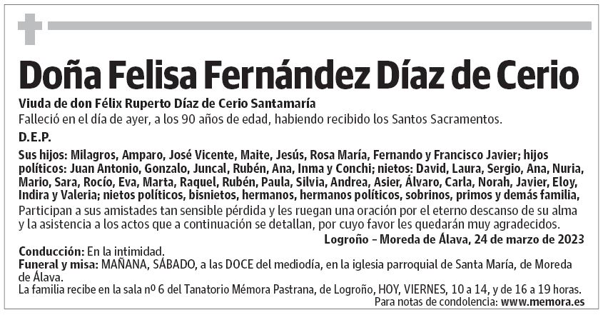 Doña Felisa Fernández Díaz de Cerio