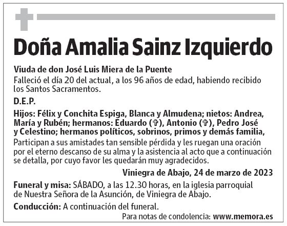 Doña Amalia Sainz Izquierdo