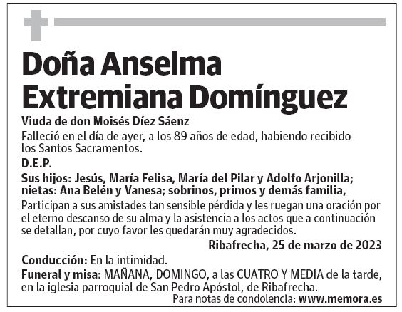 Doña Anselma Extremiana Domínguez