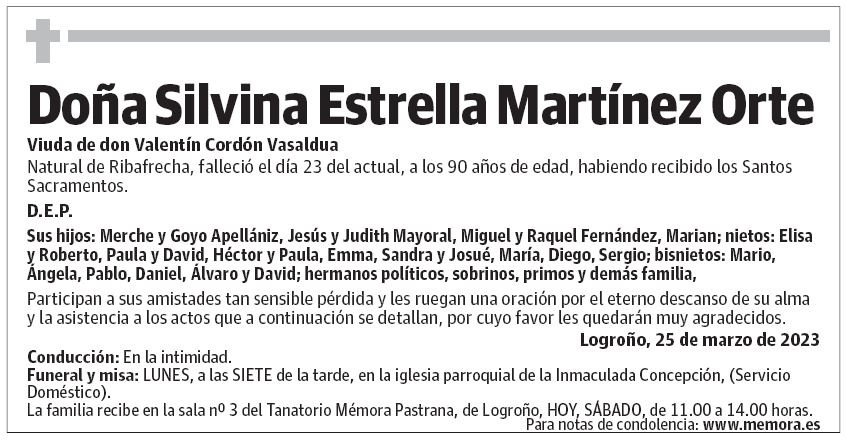 Doña Silvina Estrella Martínez Orte