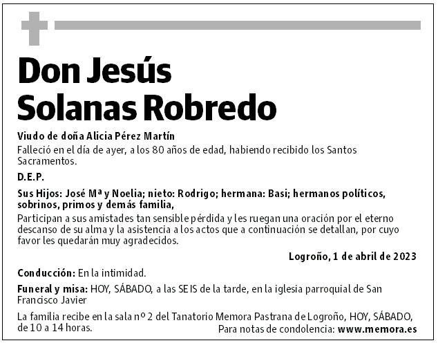 Don Jesús Solanas Robredo