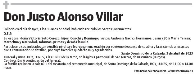 Don Justo Alonso Villar