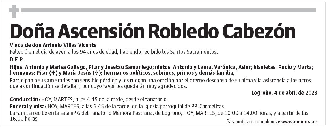 Doña Ascensión Robledo Cabezón