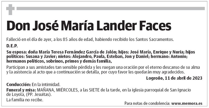 Don José María Lander Faces
