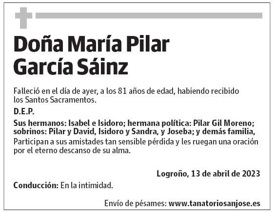 Doña María Pilar García Sáinz
