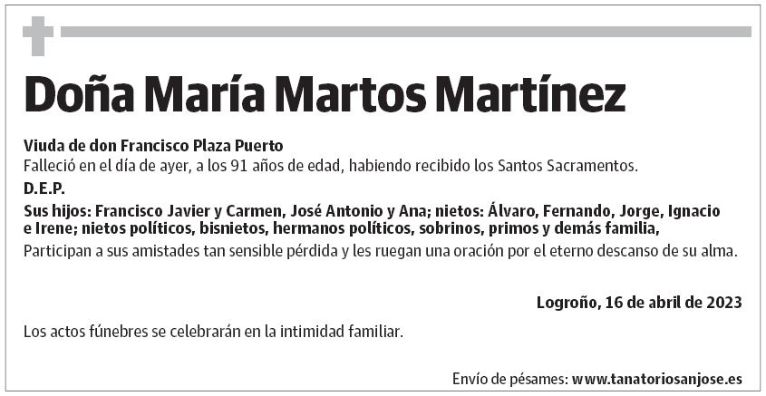 Doña María Martos Martínez