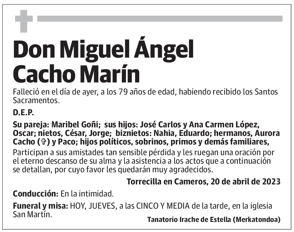Don Miguel Ángel  Cacho Marín