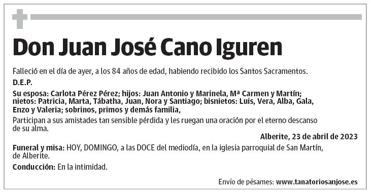 Don Juan José Cano Iguren