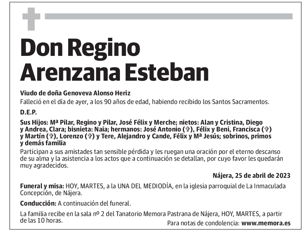 Don Regino Arenzana Esteban