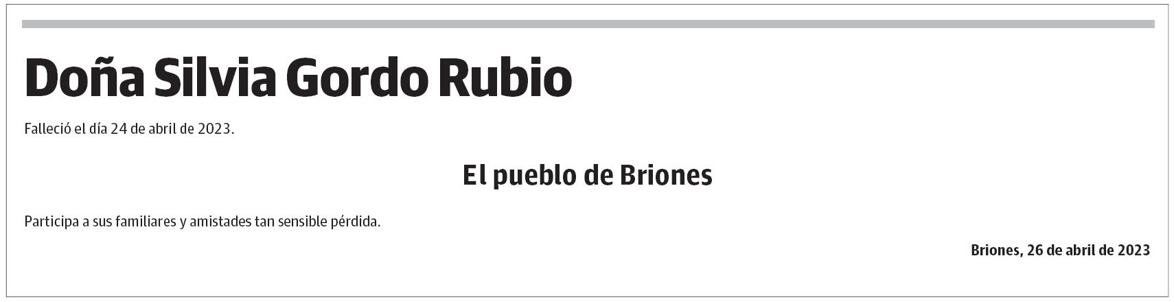 Doña Silvia Gordo Rubio