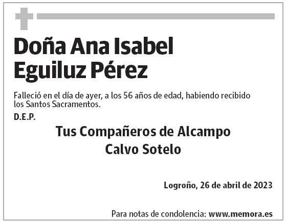 Doña Ana Isabel Eguiluz Pérez