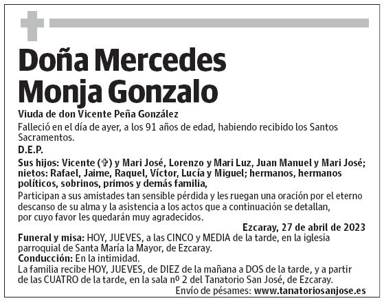 Doña Mercedes Monja Gonzalo